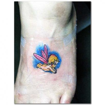 Baby Angel Tat On Feet