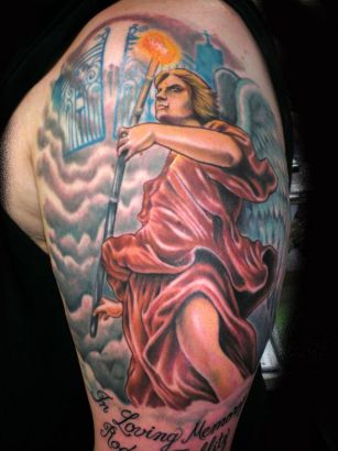 Angel Pic Tattoo On Arm