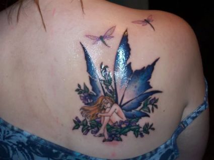 Fairy Tattoo With Dragonfly
