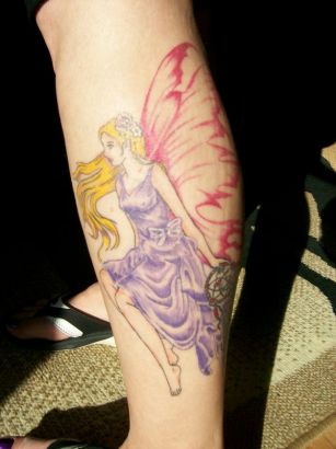 Fairy Tats Design On Leg