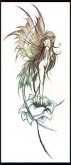fairy on flower tats design