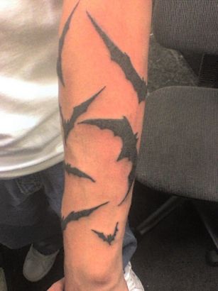 Bat Pic Tattoo On Arm