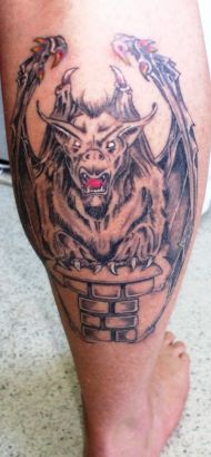 Vampire Tattoo On Calf