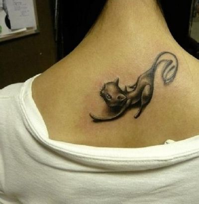 Cat Tattoo Pic For Girl