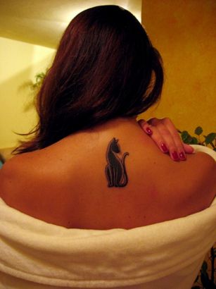Cat Pics Tattoo On Back