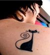 black cat girl's tattoo