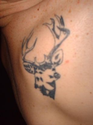 Deer Head Tattoos On Back