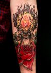deer and lotus tattoo