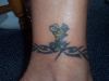 bee tattoo with ankle bank