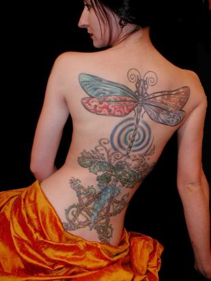 Dragonfly Tattoo On Full Back