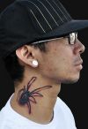3D spider neck tattoo