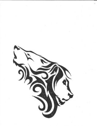 Lion And Wolf Head Tattoo 