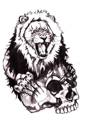 Lion And Skull Tattoo