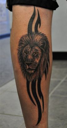 Lion Head Tribal Tattoo
