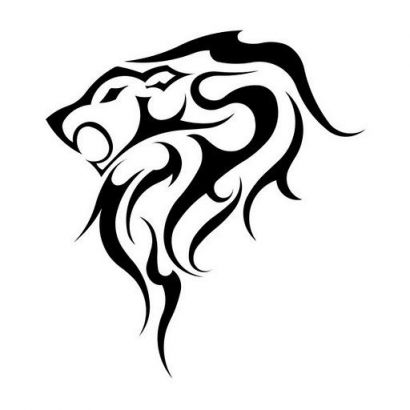 Tribal Lion Head Image Tattoo
