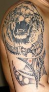 lion head tattoo maori style