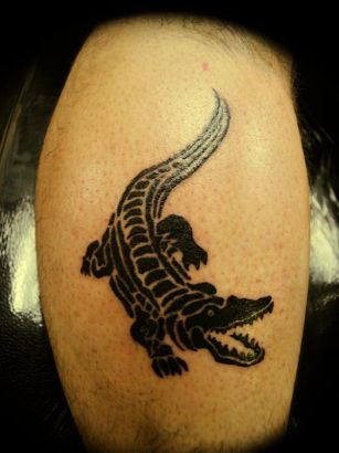 Alligator Tattoo On Calf