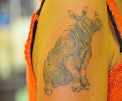 Rhino Tattoo On Arm