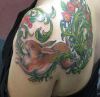 rabbit and flower tattoo