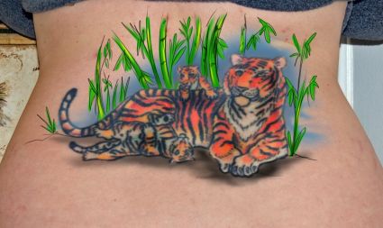 Tiger With Cub Tattoo