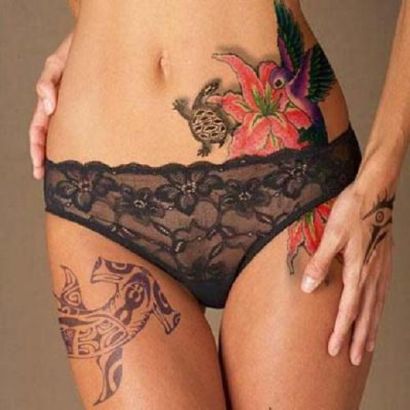 Turtle Tattoo Design On Stomach