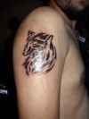tribal wolf tattoos pic on arm