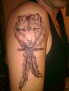 wolf picture tattoo on arm
