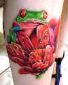 frog and flower tattoo image
