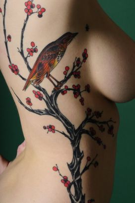 Bird Tattoo On Rib