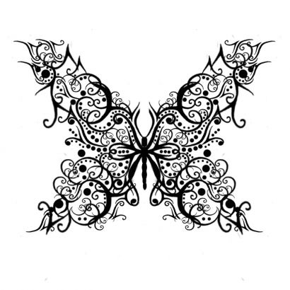 Filigree Butterfly Tattoo