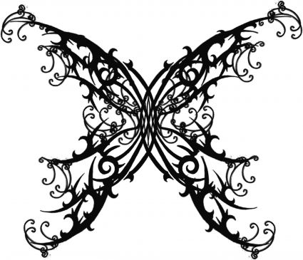 Gothic Butterfly Tribal Tattoo
