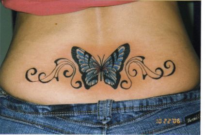 Butterfly Image Tattoos On Lower Back