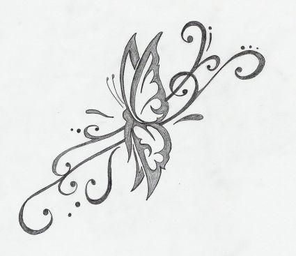 Butterfly Tribal Pic Tattoo