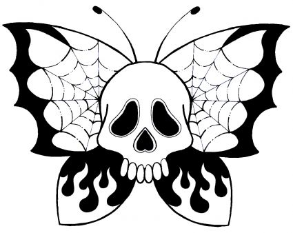 Skull Butterfly Image Tattoos