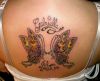 butterfly image of tattoo on back