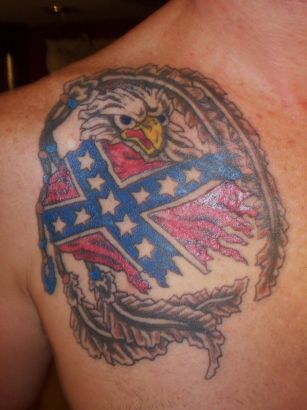 Eagle With Flag Image Tattoo