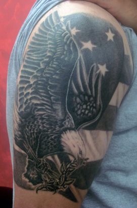 Eagle With Flag Tattoo