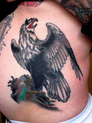 Eagle Tattoo On Back For Girl