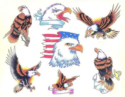 Eagle Tat With USA Flag
