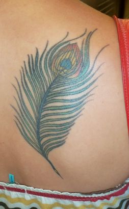Peacock Feather Back Tattoo