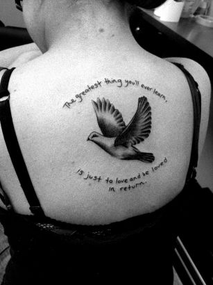 Dove Tats On Back Of Girl