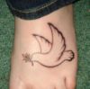 dove pic tattoo on feet