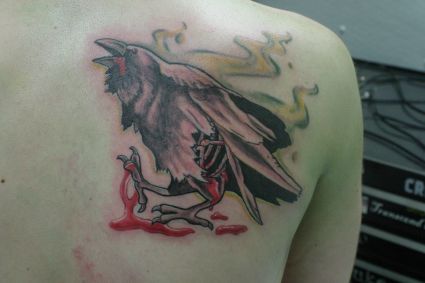 Burning Bird Pic Tattoo For Shoulder