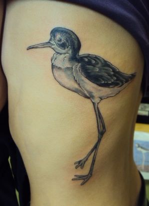Small Bird Pic Tattoo On Rib
