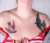 amanda wacthob birds tattoo on chest