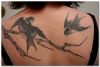 birds on branch pic tattoo on back