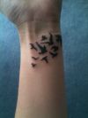 flying birds pic tattoos on wrist