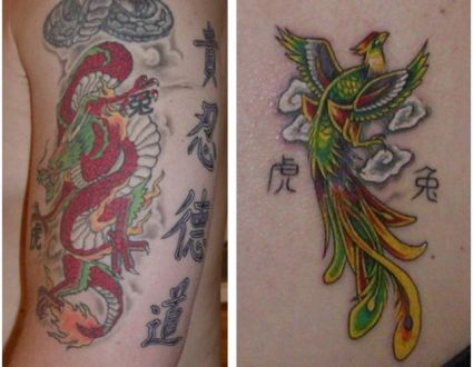 Chinese Phoenix And Dragon Tattoo