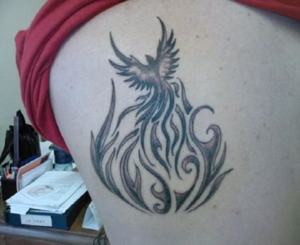 Flaming Phoenix Image Tattoo