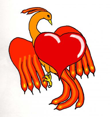 Phoenix And Heart Image Tattoo